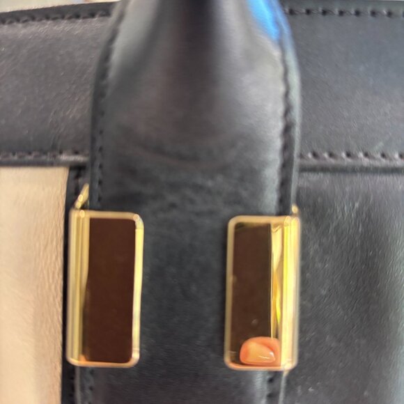 CHLOE  Calfskin Medium Alice Satchel Husky White and Black - Picture 5 of 15